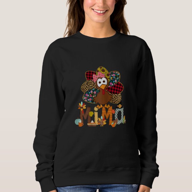 Moletom Womens Fall Turkey Mima    Thanksgiving Doodle Gra (Frente)