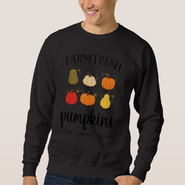 Moletom Womens Farm Fresh Pumpkins Autumn Fall Thanksgivin (Frente)