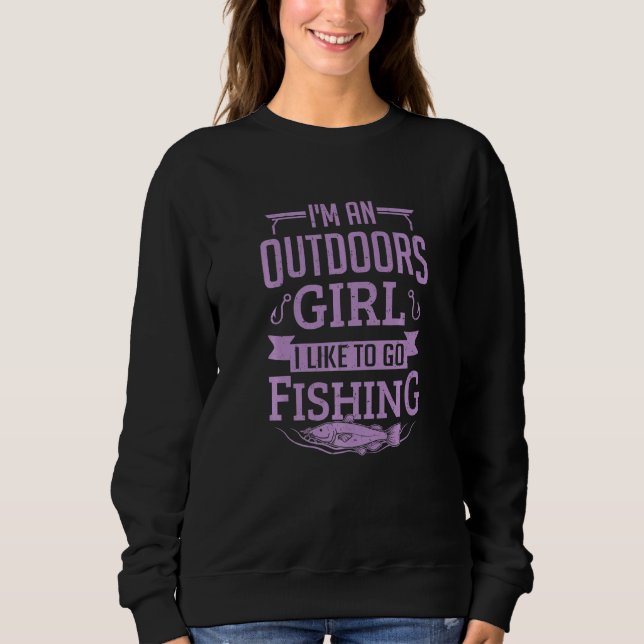 Moletom Womens Fishing Shirt Funny Fisherman Like To Go Fi (Frente)