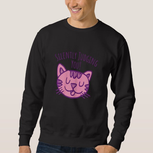 Moletom Womens Funny Cat im silently judging you girls mom (Frente)