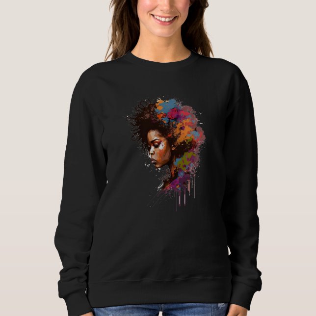 Moletom Womens Graffiti Afro Black Women African American (Frente)
