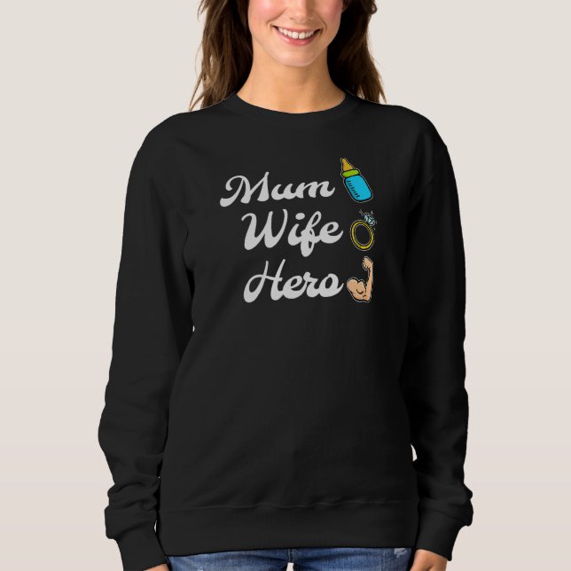 Moletom Womens Great Mum Wife Hero Mother's Day Party (Frente)