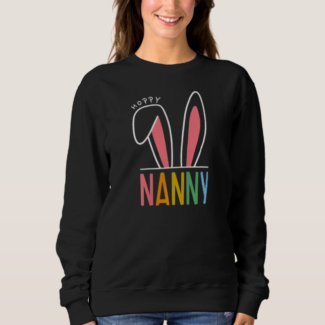Moletom Womens Happy Easter Day 2023 Hoppy Nanny Bunny Fun (Frente)
