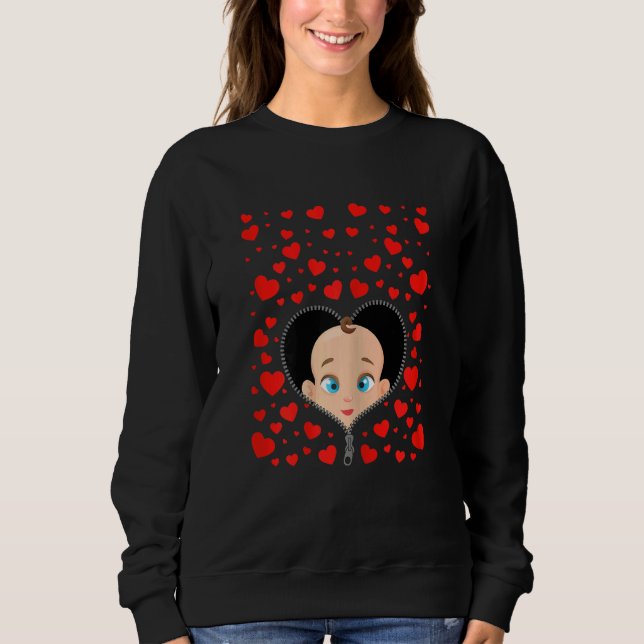 Moletom Womens Hearts Woman Pregnant Women with Baby on Bo (Frente)
