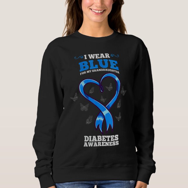 Moletom Womens I Wear Blue For My Granddaughter Diabetes A (Frente)