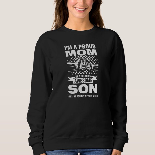 Moletom Womens I'm a proud Mom of a freaking awesome Son M (Frente)
