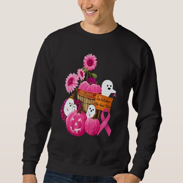 Moletom Womens In October We Wear Pink Ghosts & Pumpkins F (Frente)