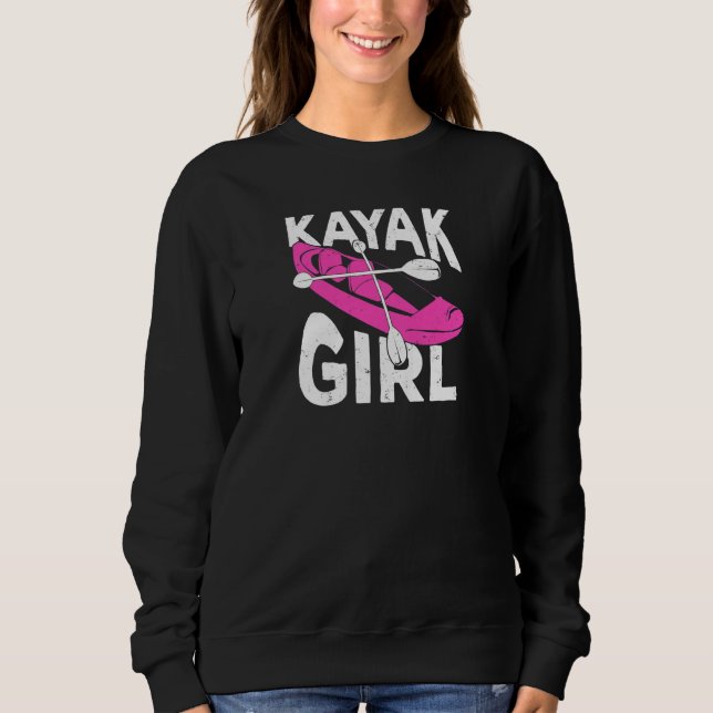 Moletom Womens Kayaking Design for a Kayak Girl Premium (Frente)