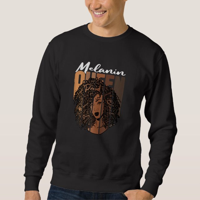 Moletom Womens Melanin Queen Tee African American Strong B (Frente)