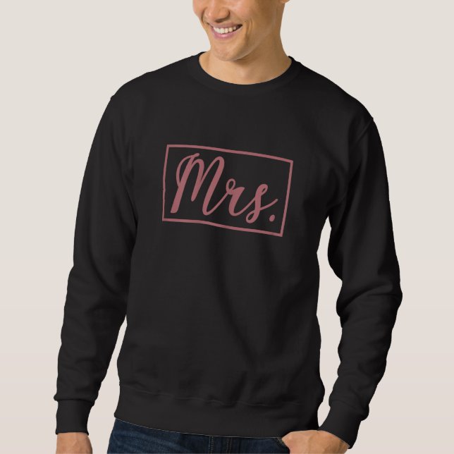 Moletom Womens Mrs  Matching Mr and Mrs Married Wife Husba (Frente)