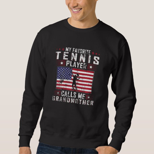 Moletom Womens My Favorite Tennis Player Calls Me Grandmot (Frente)