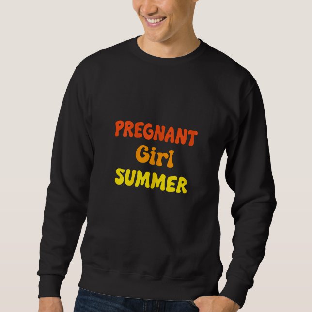 Moletom Womens  Pregnancy Reveal Pregnant Girl Summer Baby (Frente)