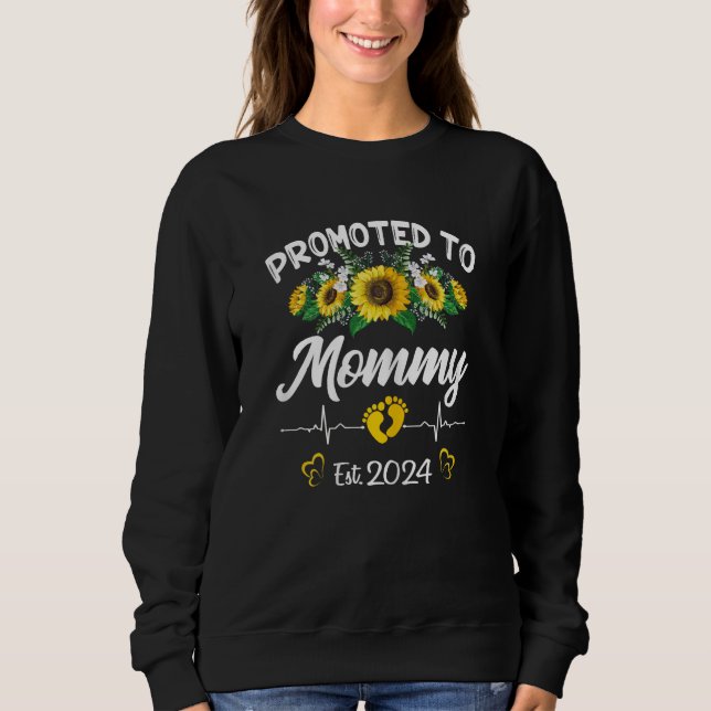 Moletom Womens Promoted to Mommy 2024  First Time New Momm (Frente)