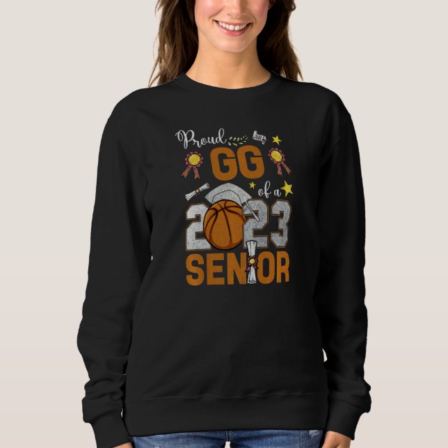 Moletom Womens Proud GG Of A 2023 Senior Basketball Gradua (Frente)