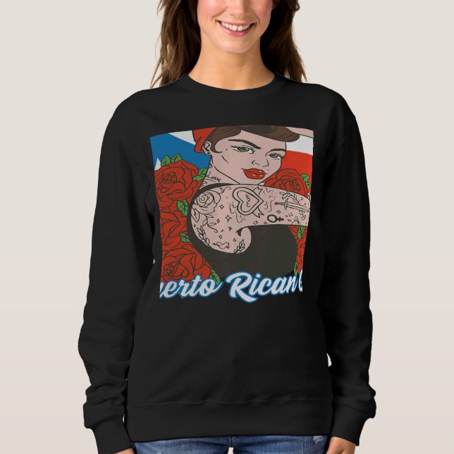 Moletom Womens Puerto Rican Girl Puerto Rico Women Boricua (Frente)