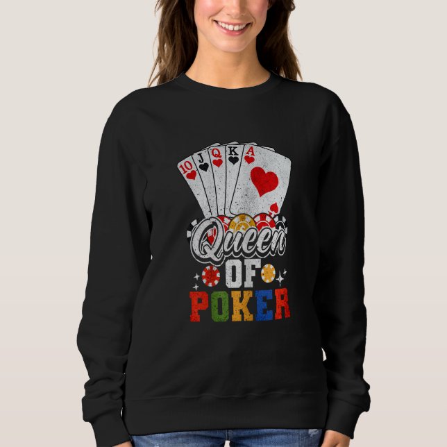 Moletom Womens Queen Of Poker Poker Player (Frente)