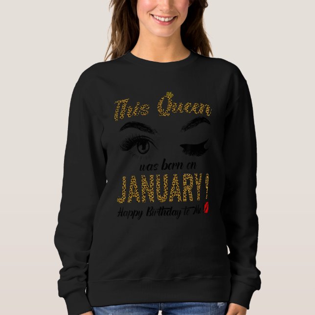 Moletom Womens Queens are born on January 9th A queen was  (Frente)