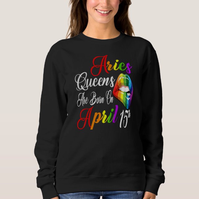 Moletom Womens Rainbow Lábios Queens São Nasceres No 15 De (Frente)