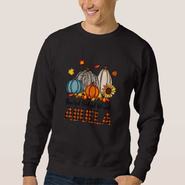 Moletom Womens Thankful Grateful Blessed Abuela Pumpkins F (Frente)