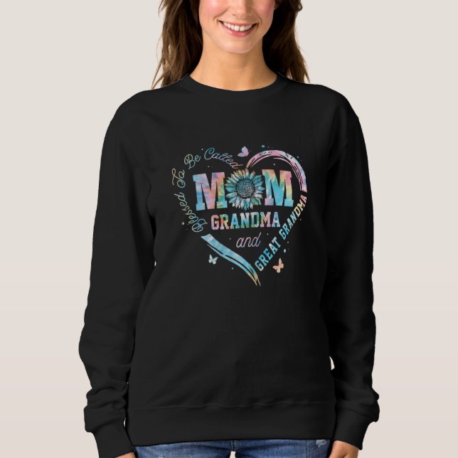 Moletom Womens  Tie Dye Blessed To Be Called Mom Grandma G (Frente)