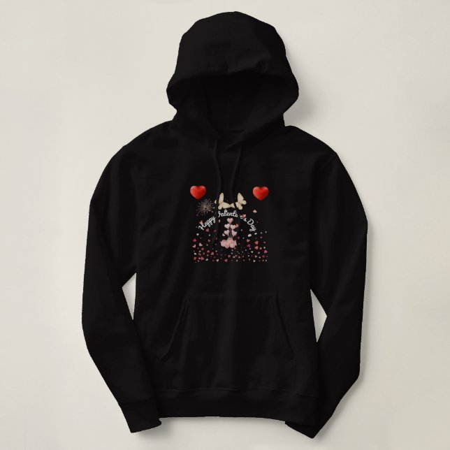 Moletom Women's Valentine's Hearts & Butterfly Hoodie (Frente do Design)