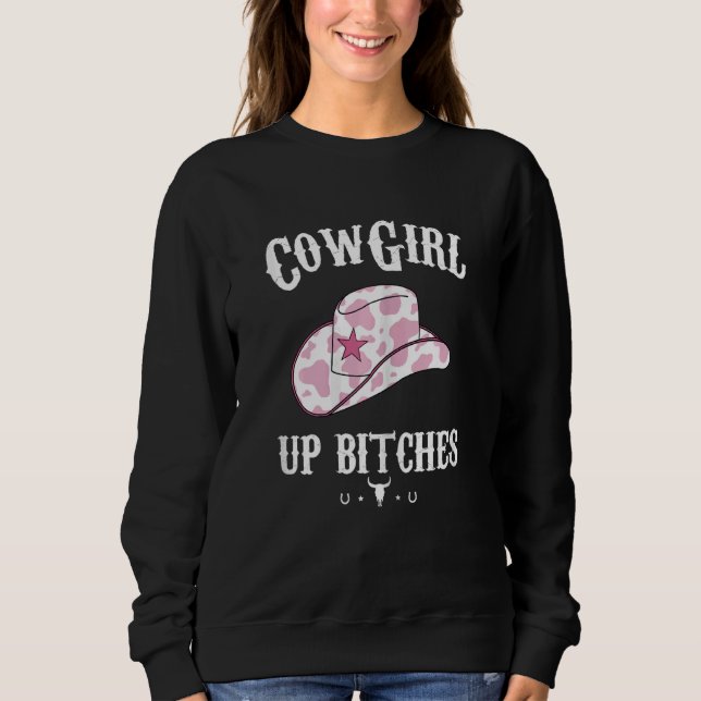 Moletom Womens Western Cowgirl Yeehaw Hippie Boho Cow Bull (Frente)
