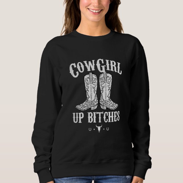 Moletom Womens Western Cowgirl Yeehaw Hippie Boho Cow Bull (Frente)