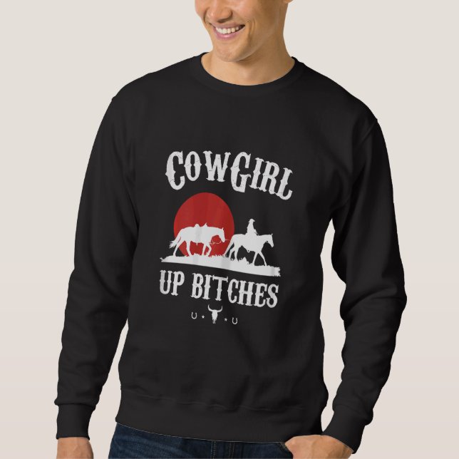 Moletom Womens Western Cowgirl Yeehaw Hippie Boho Cow Bull (Frente)