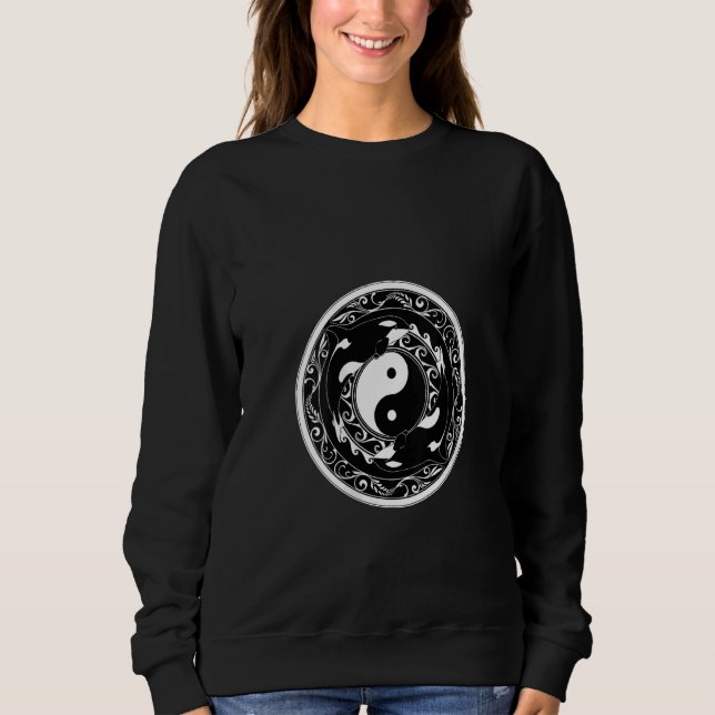 Moletom Womens Yin Yang Orcas V Neck (Frente)