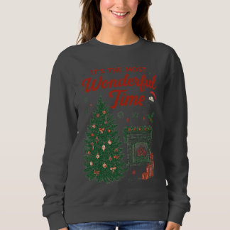 Moletom Wonderful Time Vintage Christmas Illustration Fire