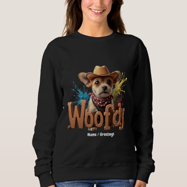 Moletom Woofdy Palhaço Caubói Cachorro no Texas (Frente)