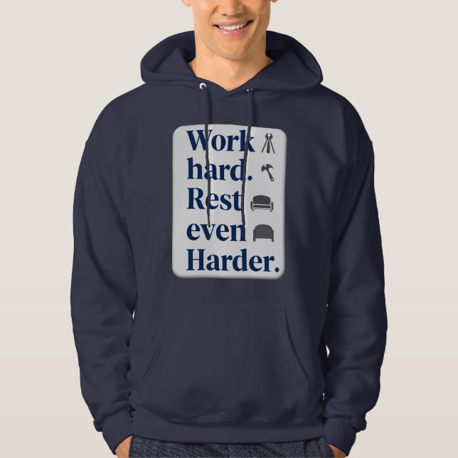 Moletom Work Hard Rest Even Harder Bold Typography Shirt (Frente)