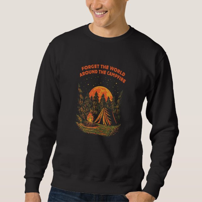 Moletom World Around the Campfire Camping Sayings Camper Q (Frente)