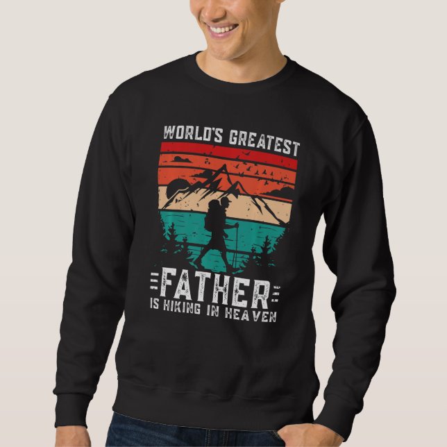 Moletom World Greatest Father Hiking in Heaven Family Memo (Frente)