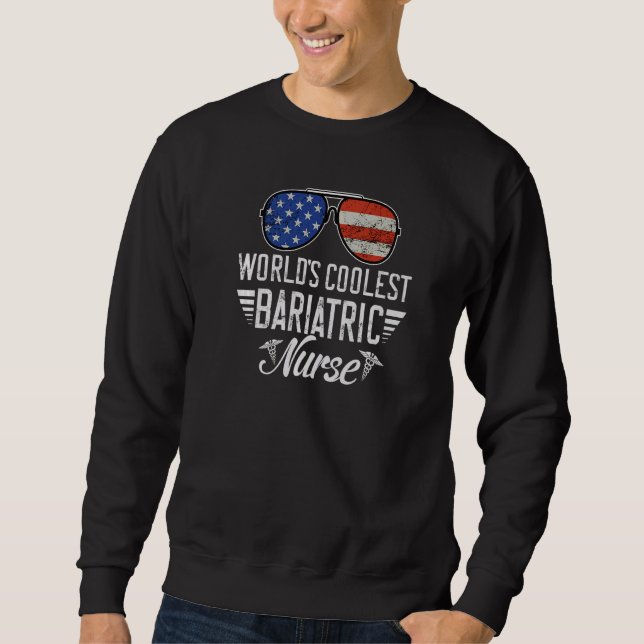 Moletom World´s Okayest Bariatric Nurse American Flag Patr (Frente)