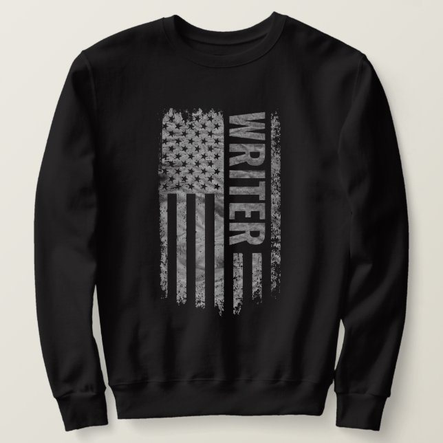Moletom Writer USA Flag Distressed design (Frente do Design)