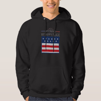 Moletom WY Wyoming Meu Lugar Feliz Mapa da Bandeira dos E