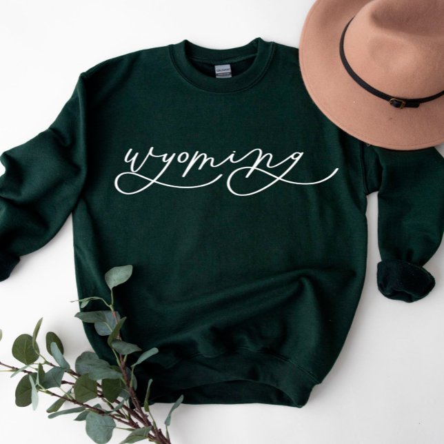 Moletom Wyoming Script State Sweatshirt de mulher (Criador carregado)