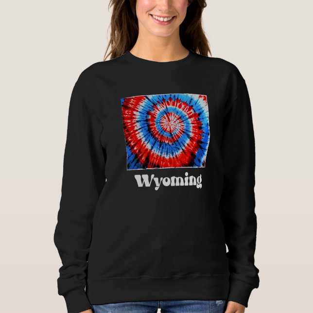 Moletom Wyoming Tie Dye Red White Blue Patriotic (Frente)