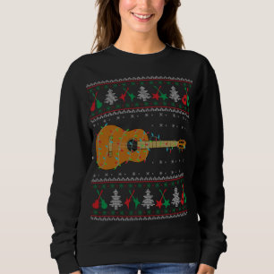 Moletom X mas Lights Guitar Ugly Christmas Sweater Family