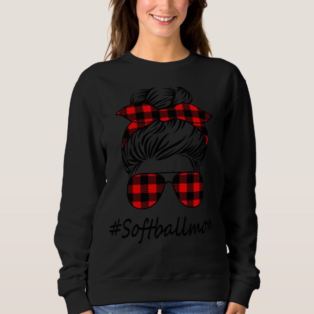 Moletom Xadrez de Arma Óculos de Sol Softball Mãe Mãe Mãe  (Frente)