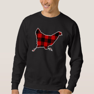Moletom Xadrez De Búfalo Vermelho Galinha Hen Fowl Corresp