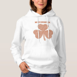 Moletom Xadrez de Trevo de Folhas Vermelho Personalizado