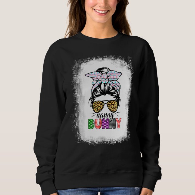 Moletom Xadrez Messy Bun Nanny Páscoa Leopard Mulheres (Frente)