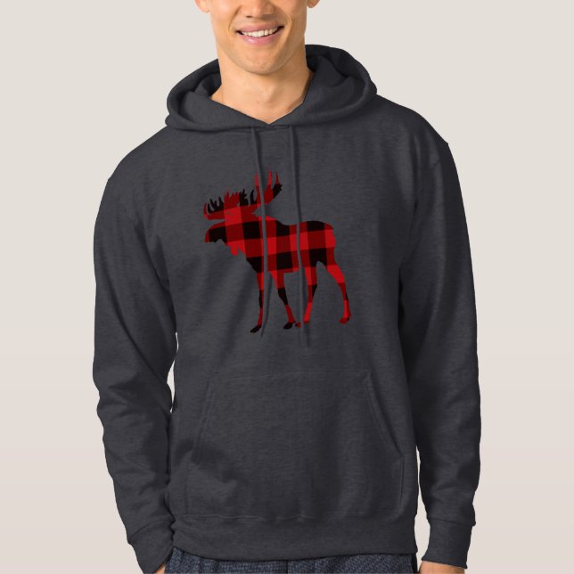 Moletom Xadrez Mose Hoodie Hoodie Red and Black (Frente)