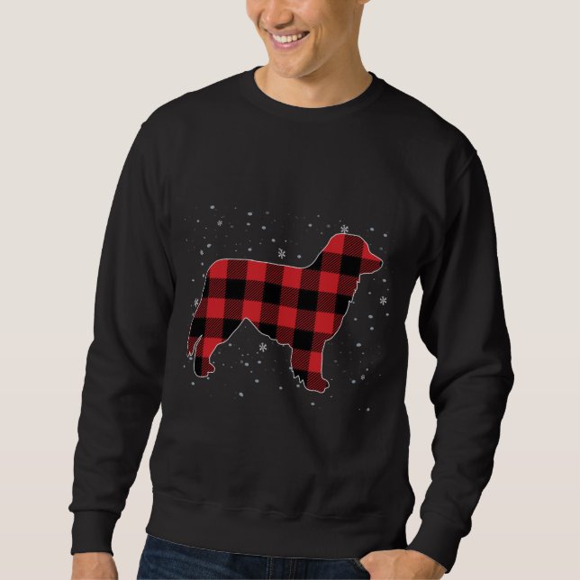 Moletom Xadrez vermelha Buffalo australiano Shepherd Natal (Frente)