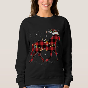 Moletom Xadrez Vermelha de Natal, Buffalo Pajama Horse Rid