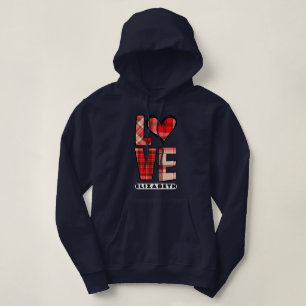 Moletom Xadrez Vermelha Elegante Amor e Coração Vibes Mari