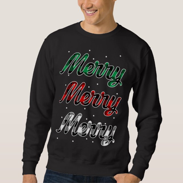 Moletom Xadrez Vermelha Feliz Natal Xmas com floco de neve (Frente)