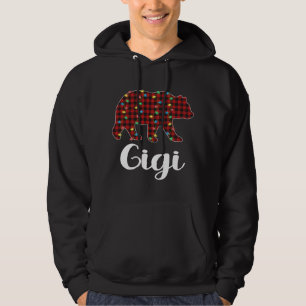 Moletom Xadrez Vermelha Luzes de Natal Gigi Bear Xmas Paja